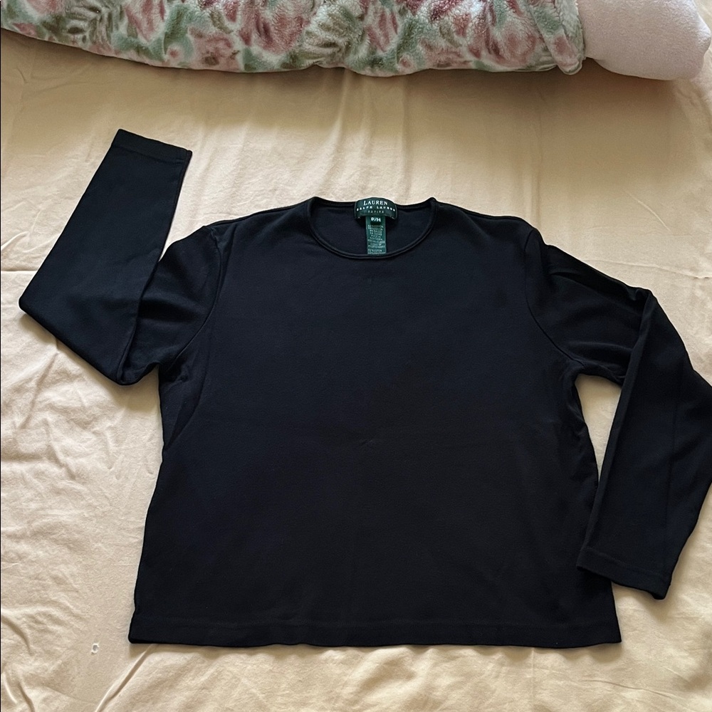 Lauren by Ralph Lauren Black Crew Neck Sweater